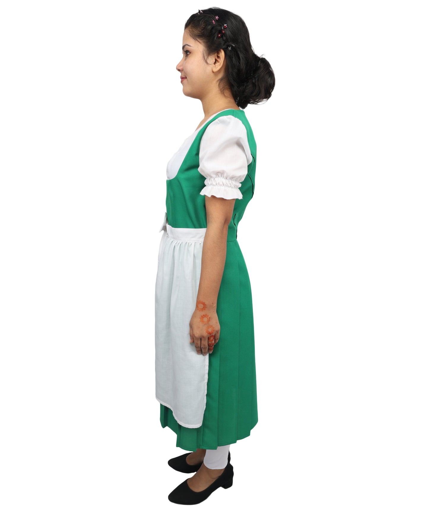 HPO Women's Green & White German Costume – German Traditional Party Dress Classic Dirndl Style