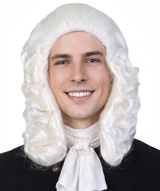 HPO Sir Riggs Jr Wig | White Color Colonial Wigs