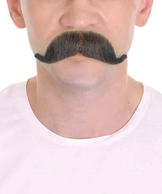 HPO Men's Setit Brown Moustache Facial Hair | Natural-Looking Style |  Synthetic Fiber