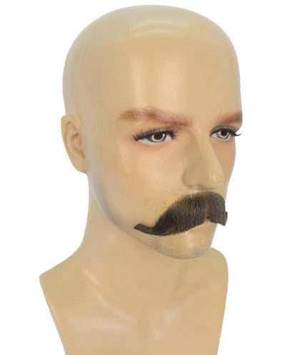 HPO Men's Setit Brown Moustache Facial Hair | Natural-Looking Style |  Synthetic Fiber