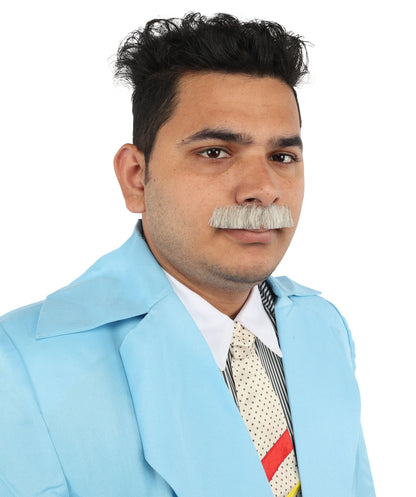 HPO Men's Human Hair Fake Mustache Fancy Facial Hair Multiple Colors