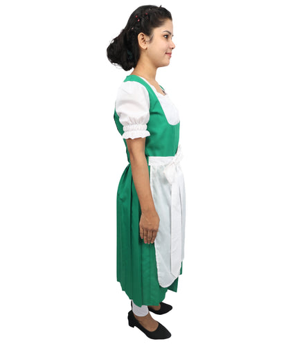 HPO Women's Green & White German Costume – German Traditional Party Dress Classic Dirndl Style