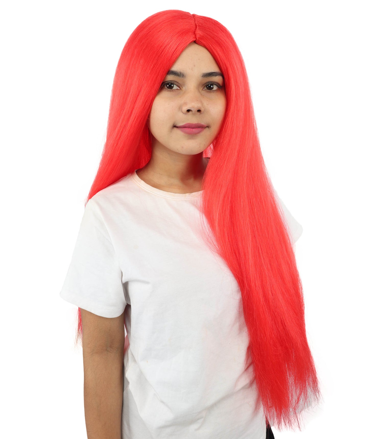 HPO Women’s Gothic Straight Long Red Wig – Stitched Fantasy Doll Cosplay Hair | Ideal for Halloween and Costume Parties