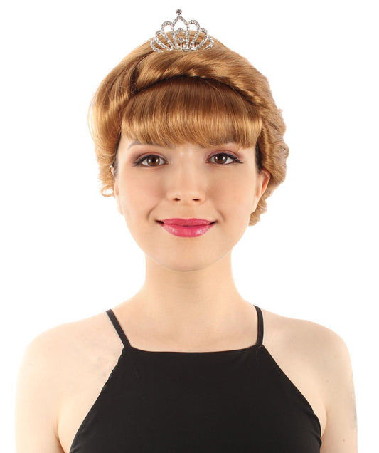 Women's Animated Movie Snow Princess Mother Brown Wig with Bangs | Perfect for Halloween | Flame-retardant Synthetic Fiber