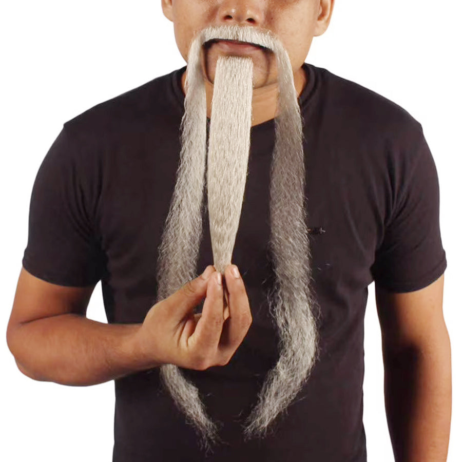 Extra Long White Emperor Beard | Mustache perfect for Fancy