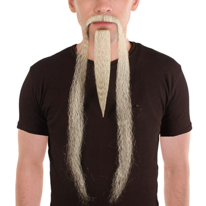 Extra Long White Emperor Beard | Mustache perfect for Fancy
