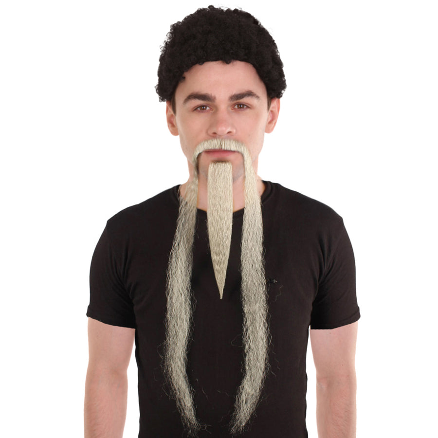 Extra Long White Emperor Beard | Mustache perfect for Fancy