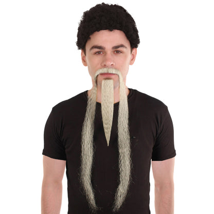 Extra Long White Emperor Beard | Mustache perfect for Fancy