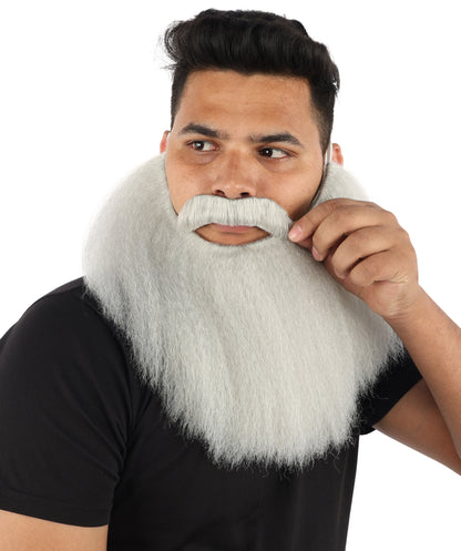 HPO Men’s Viking Beard & Mustache Set – Warrior Facial Hair Accessory | Multicolor Options | Ideal for Sea Giant Look, Mythical Barbarian Roleplay, Halloween & Cosplay