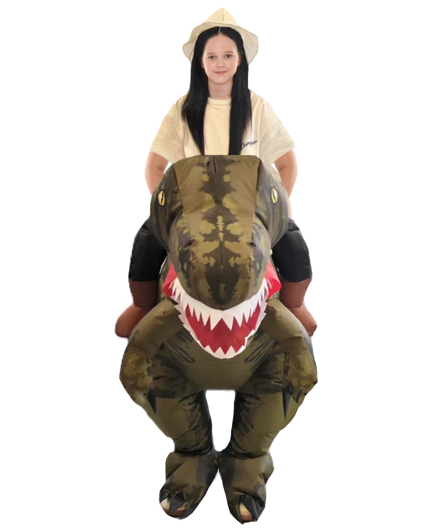 HPO Unisex Dino Rider Costume – Fierce Dinosaur and Rider Outfit for Halloween,Festivals – Lightweight, Comfortable, One Size Fits Most