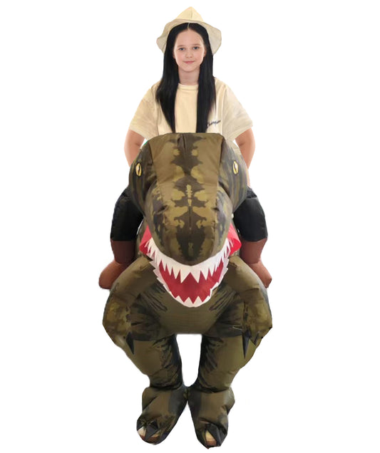 HPO Unisex Dino Rider Costume – Fierce Dinosaur and Rider Outfit for Halloween,Festivals – Lightweight, Comfortable, One Size Fits Most