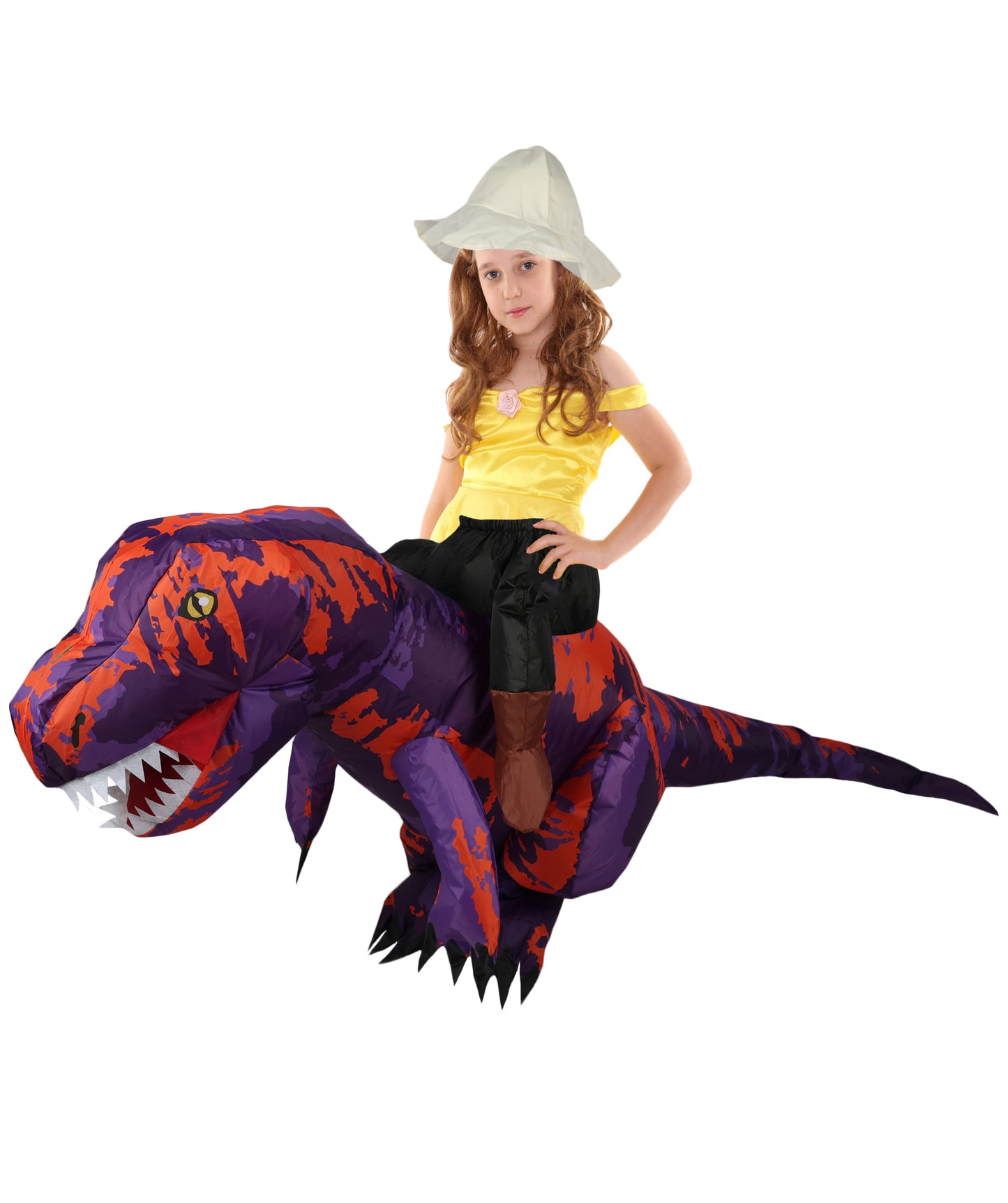 HPO Unisex Dino Rider Costume – Fierce Dinosaur and Rider Outfit for Halloween,Festivals – Lightweight, Comfortable, One Size Fits Most