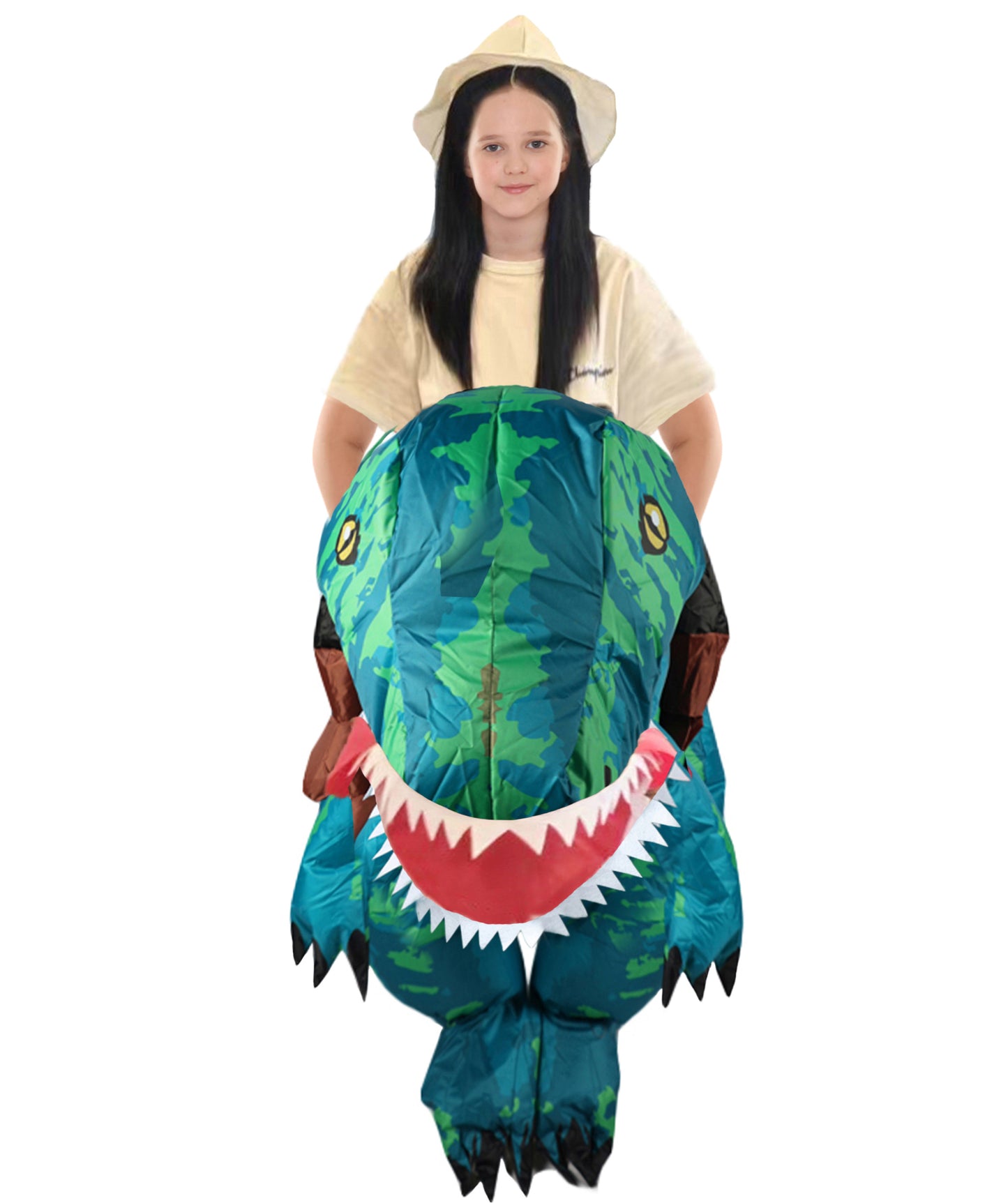 HPO Unisex Dino Rider Costume – Fierce Dinosaur and Rider Outfit for Halloween,Festivals – Lightweight, Comfortable, One Size Fits Most