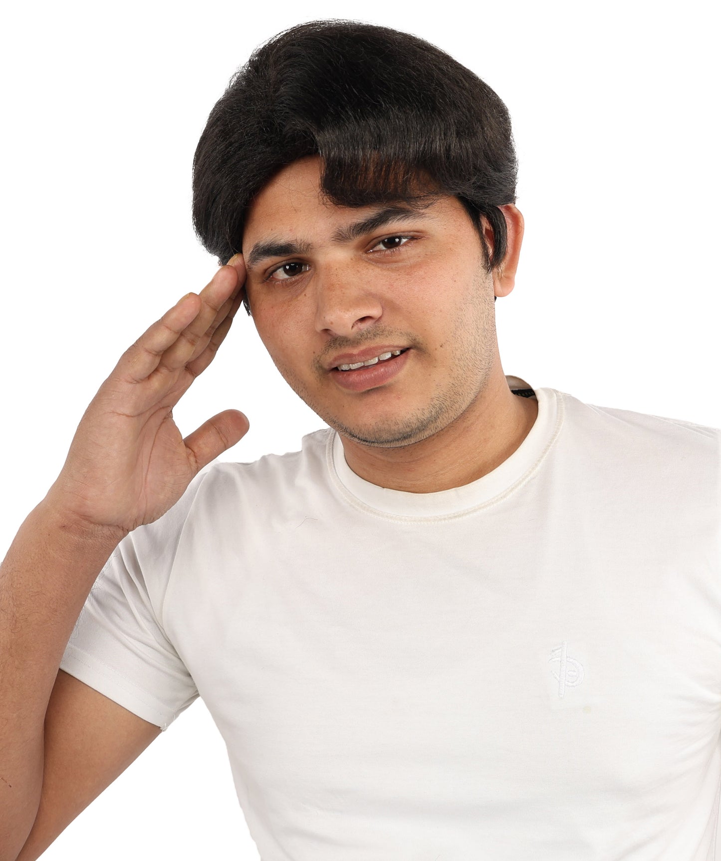 HPO Adult Men's Short Layered Synthetic Fiber Wig | Black Natural Style Hairpiece | Lightweight Heat-Resistant Cosplay & Daily Wear Cap