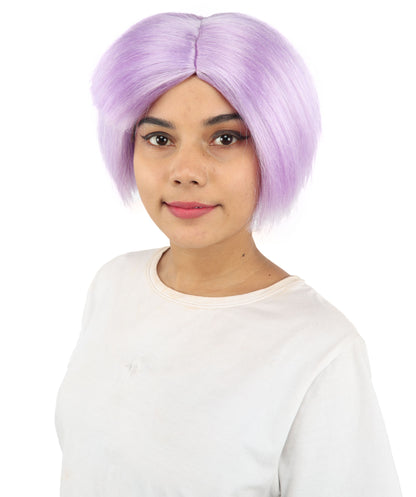 HPO Women’s Neon Yellow Bob Wig with Bangs—Bright Straight Cut Wig | Celebrity Inspired Hairpiece for Party, Halloween and Cosplay