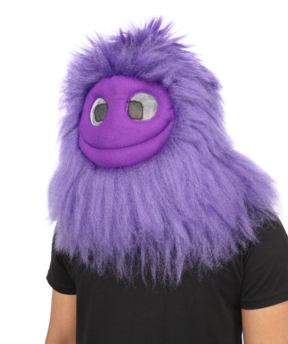 Adult Full Purple Monster Fur Bundle Costume & Mask Set | Body Suit with Head Mask | Ideal for Halloween, Cosplay and Parties