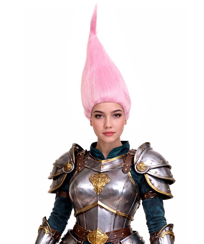 Unisex Dwarf Wig | Neon Pink Tall Wig | Premium Breathable Capless Cap