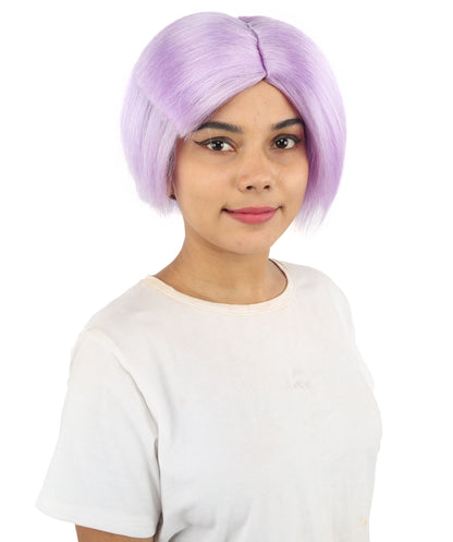 HPO Women’s Neon Yellow Bob Wig with Bangs—Bright Straight Cut Wig | Celebrity Inspired Hairpiece for Party, Halloween and Cosplay