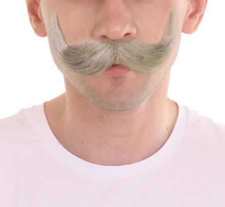 HPO Adult Men HANDLEBAR Tash – Multiple  Handlebar Mustache, Self-Adhesive Lightweight Synthetic Fiber Perfect for Cosplay and Themed Events
