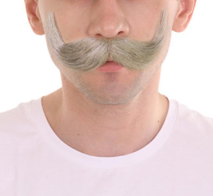 HPO Adult Men HANDLEBAR Tash – Multiple  Handlebar Mustache, Self-Adhesive Lightweight Synthetic Fiber Perfect for Cosplay and Themed Events