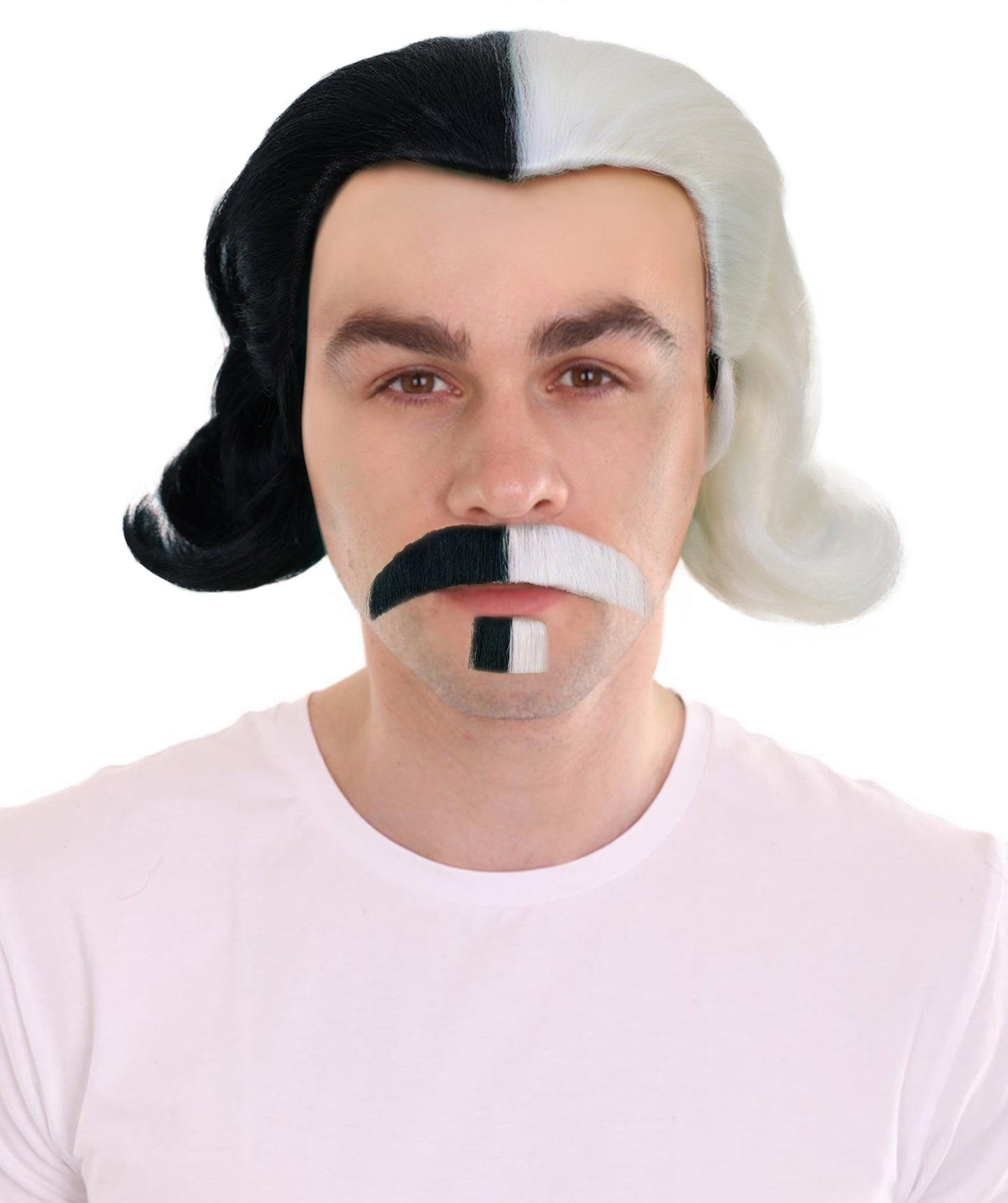 Men's Black Slick Back Dutch Van Der Linde Wig – Red Dead Redemption Inspired Costume Wig for Cosplay & Halloween – Realistic Long Curly Slick Back Hair Wig for Men