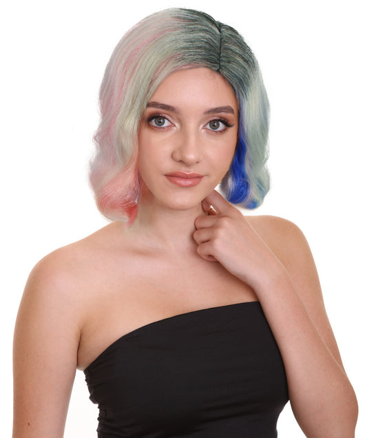 Adult Women's Gothic Warewolf Colorful Bob-styled Wig I Perfect for Halloween I Soft Synthetic Fiber