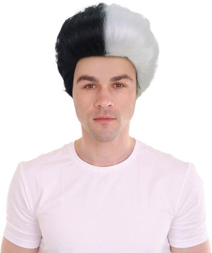 HPO  Men's American Stand-up Comedian Short Multiple Wig, Breathable Capless Cap, Flame-retardant Synthetic Fiber