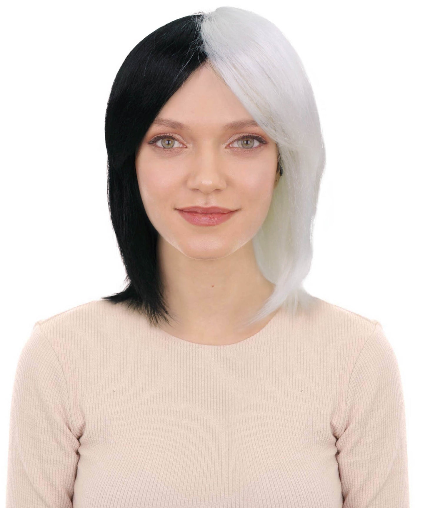 Shoulder Length Bob with Side Bangs Party Wig |  Halloween Wig | Premium Breathable Capless Cap