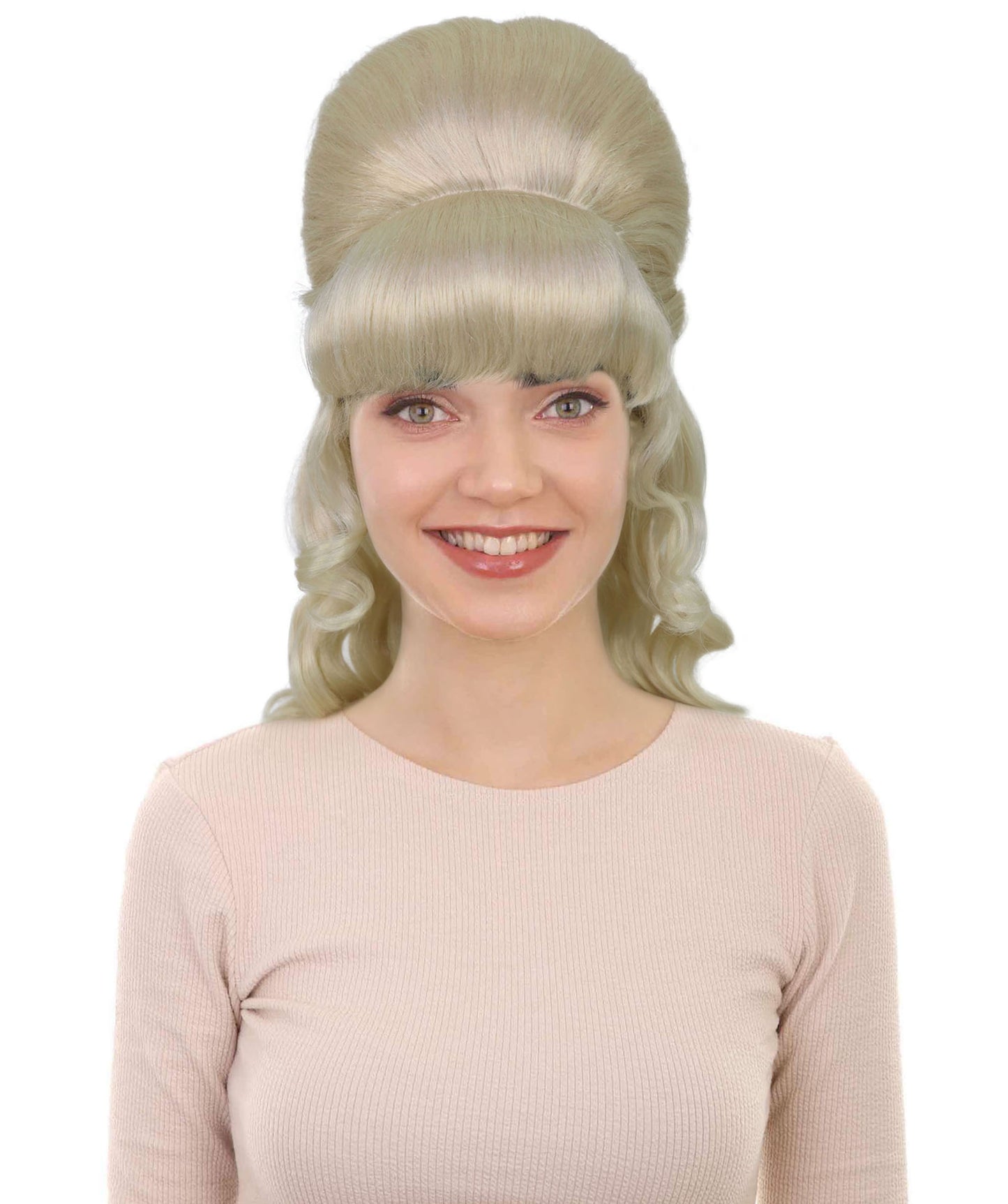 HPO Women's Class 60's Brown Half Updo Wig with Ponytail | Halloween  Wig | Flame-retardant Synthetic Fiber
