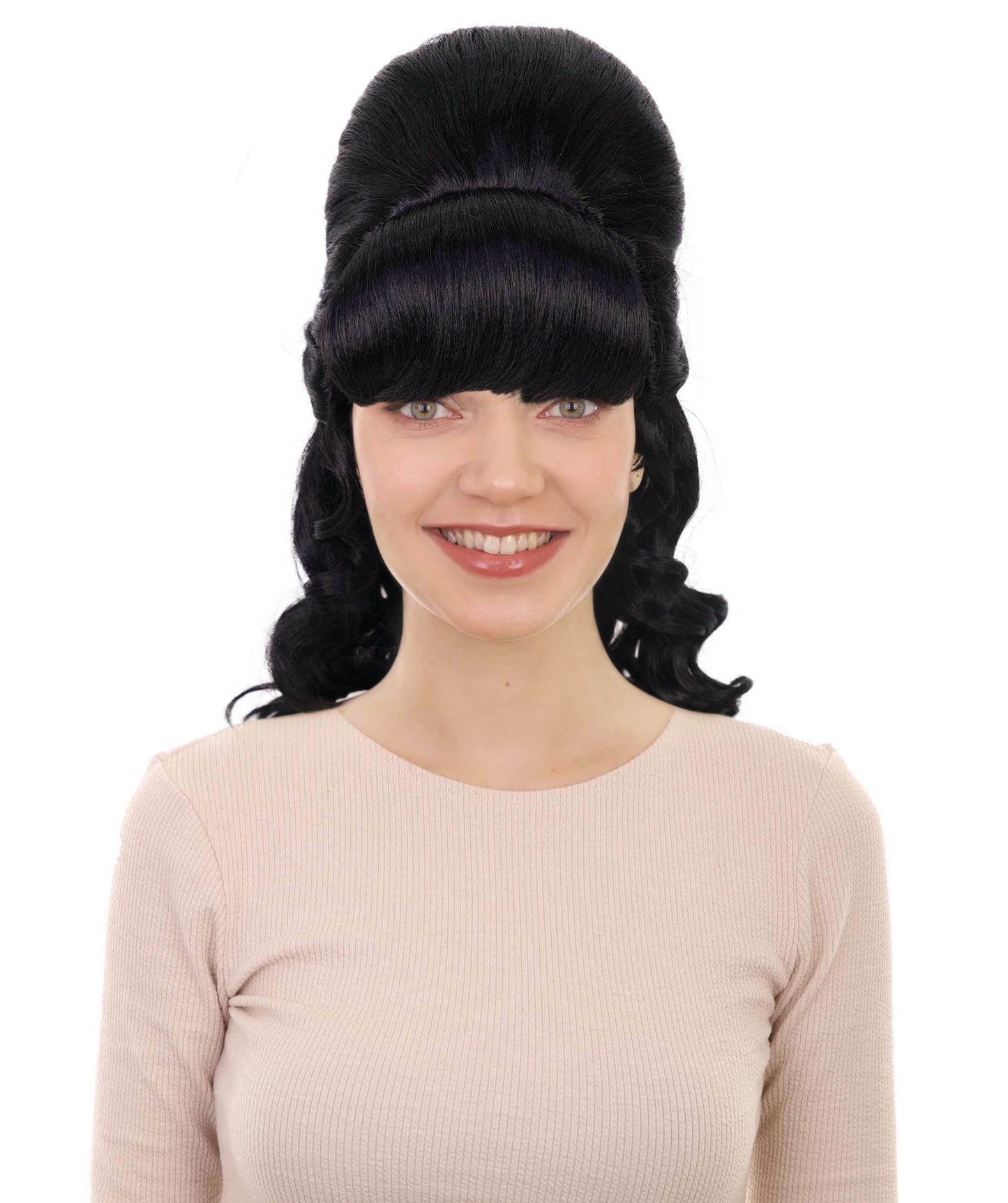 HPO Women's Class 60's Brown Half Updo Wig with Ponytail | Halloween  Wig | Flame-retardant Synthetic Fiber