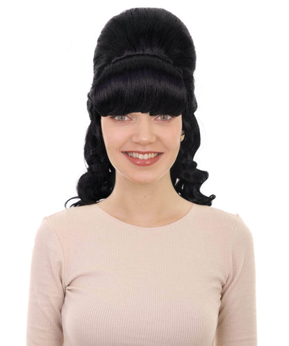 HPO Women's Class 60's Brown Half Updo Wig with Ponytail | Halloween  Wig | Flame-retardant Synthetic Fiber