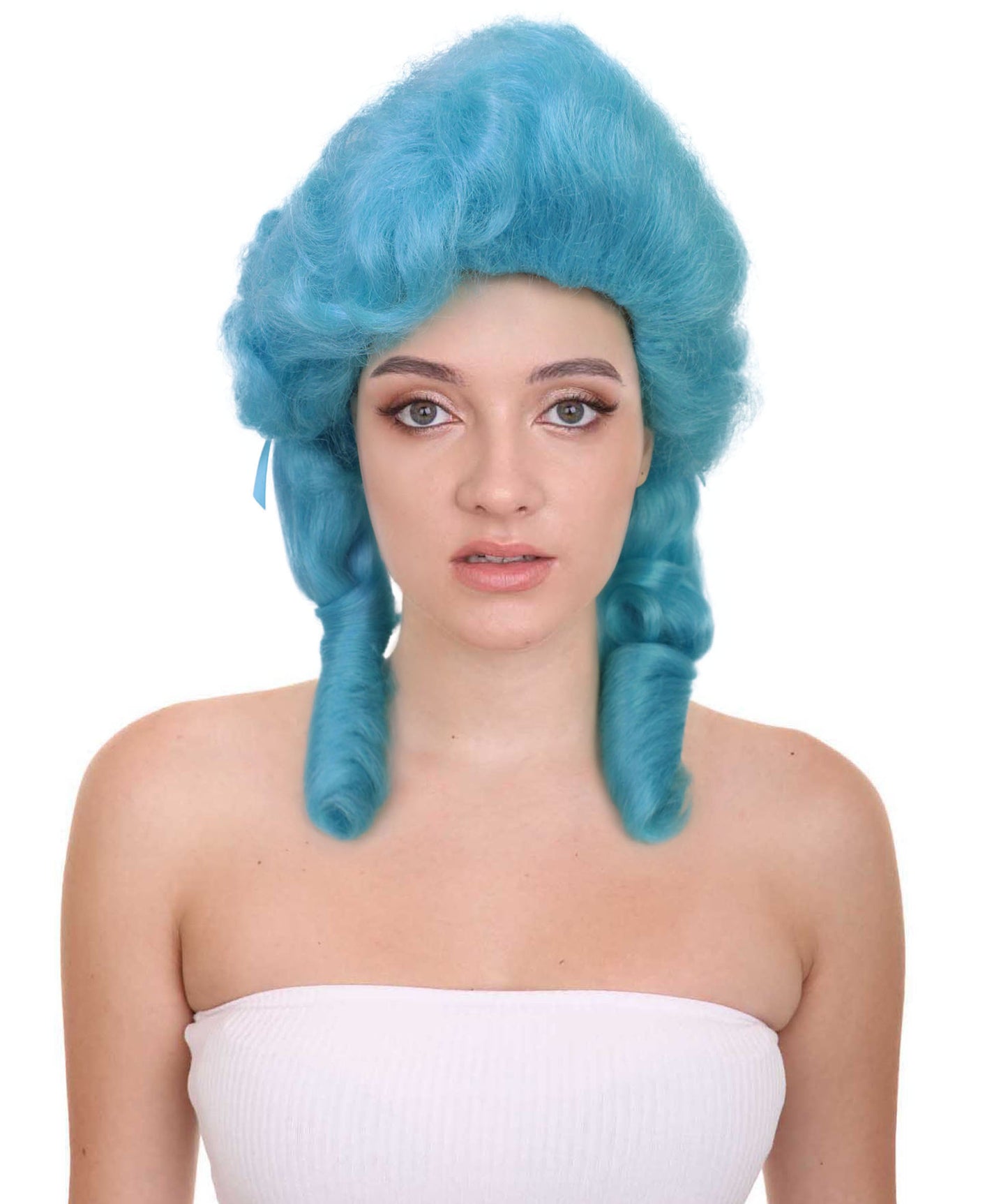 HPO Women’s Classic Elly May Clamped Multiple Wig With Two Blue Hair Ribbons