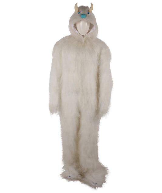 Unisex White Furry Yeti Costume I Best for Halloween I Flame-retardant Synthetic Fiber