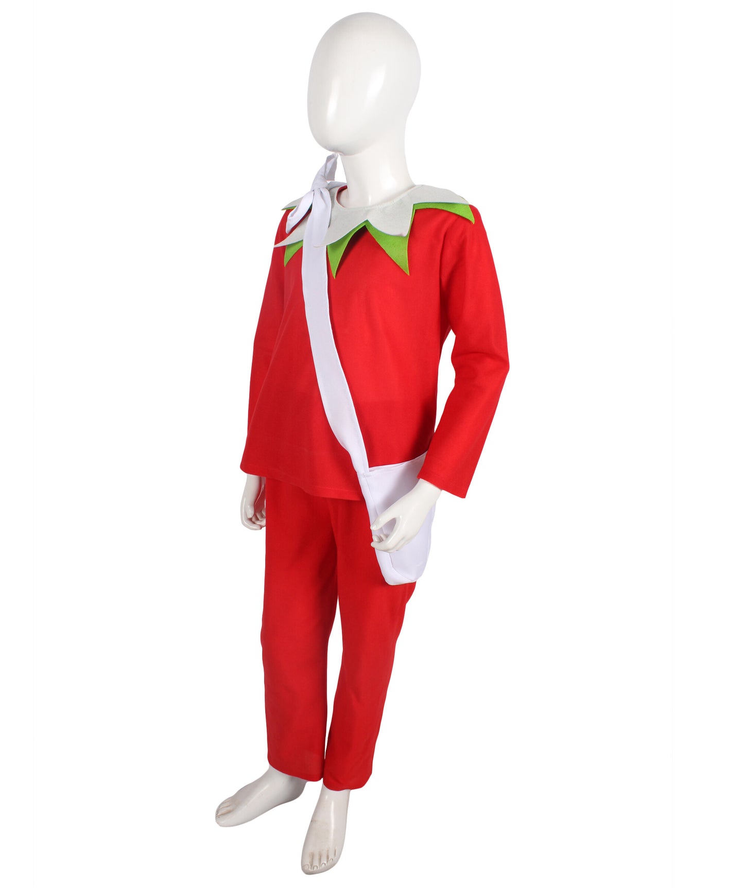 Teens Christmas Costume for Santa's Sidekick Red Costume with Bag| Perfect for Christmas Events| Flame-retardant Synthetic Fabric