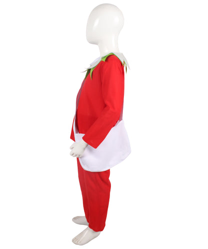 Teens Christmas Costume for Santa's Sidekick Red Costume with Bag| Perfect for Christmas Events| Flame-retardant Synthetic Fabric