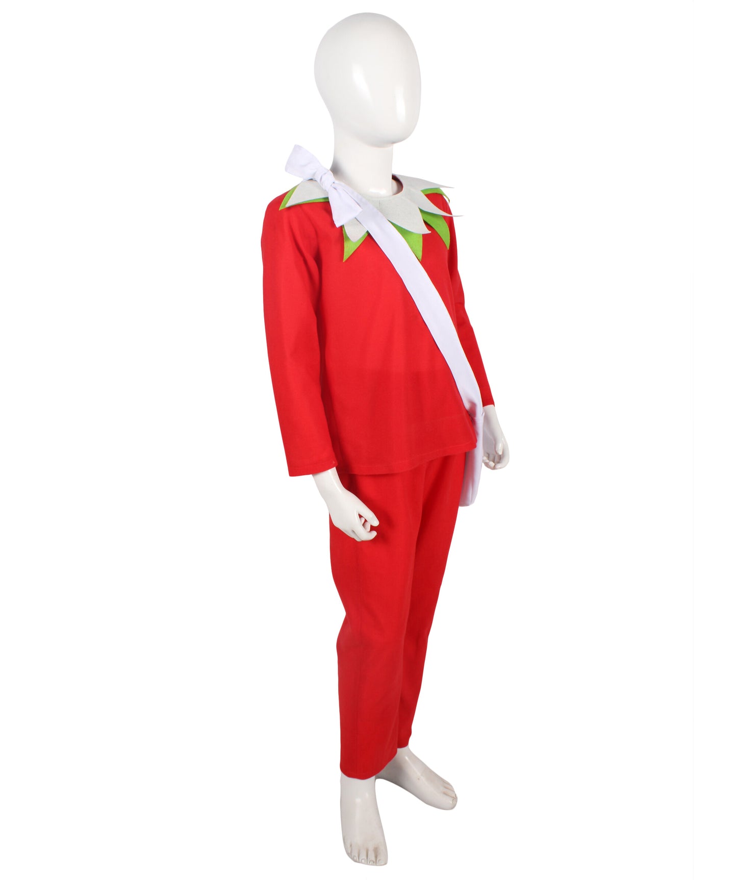 Teens Christmas Costume for Santa's Sidekick Red Costume with Bag| Perfect for Christmas Events| Flame-retardant Synthetic Fabric