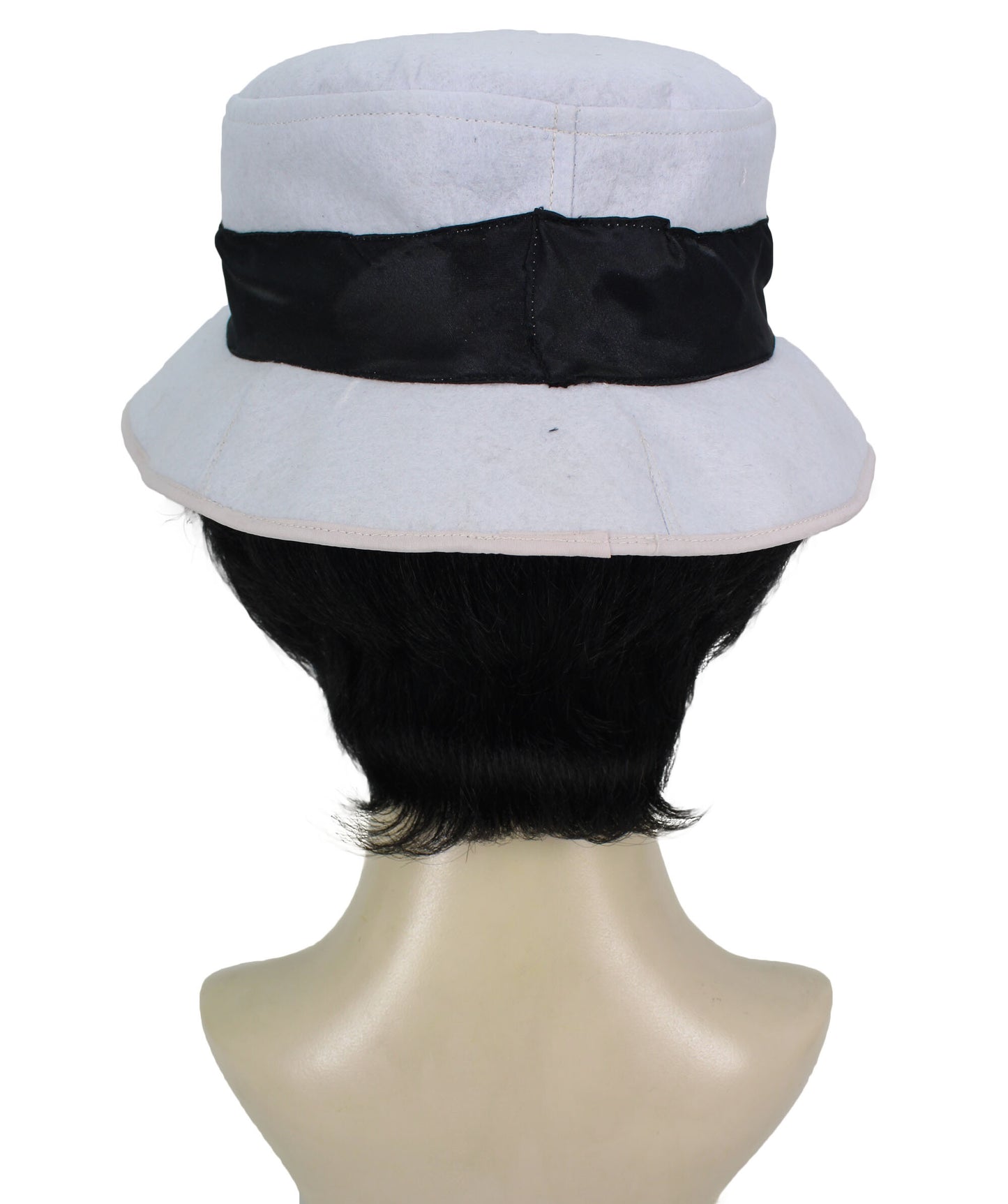 Short Black Wig with Hat