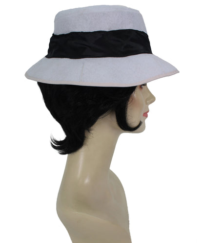 Short Black Wig with Hat