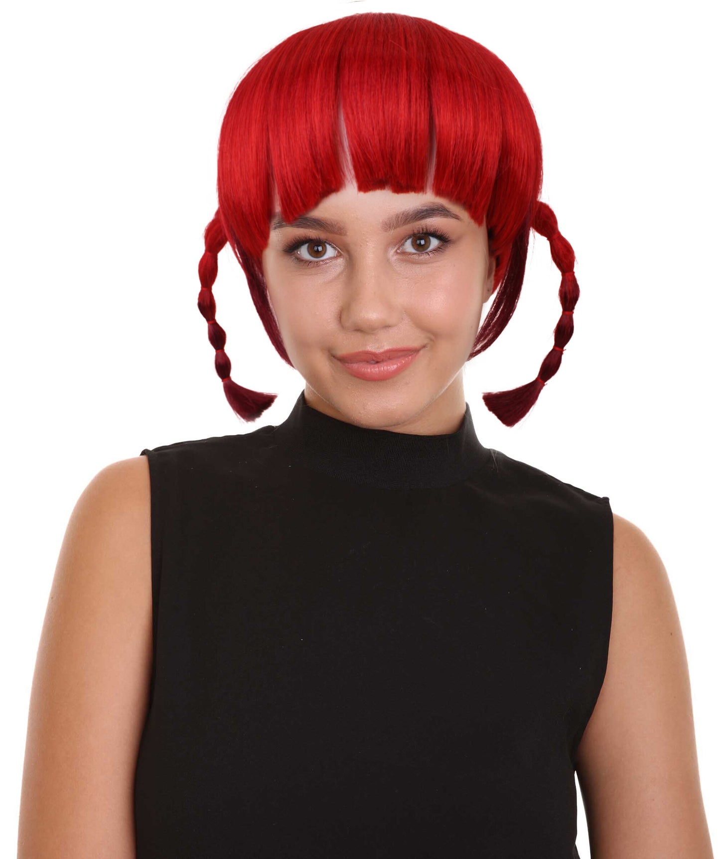 Japanese Anime Character Red Braided Wig