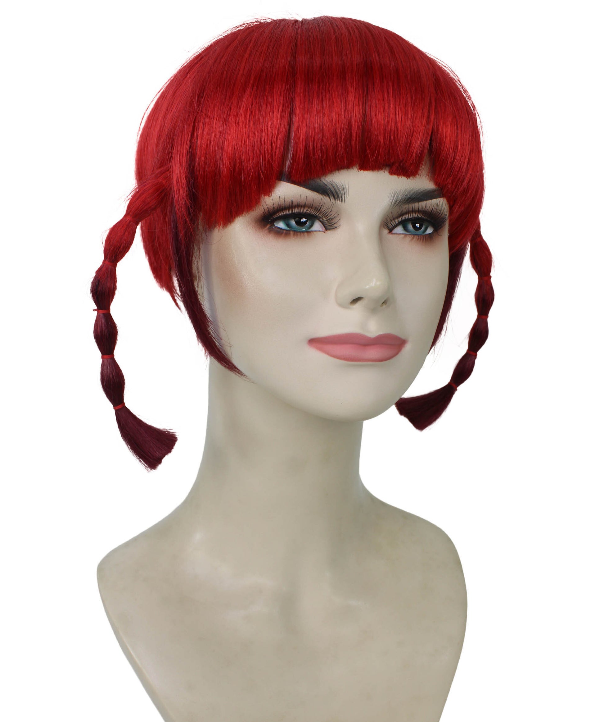 Japanese Anime Character Red Braided Wig