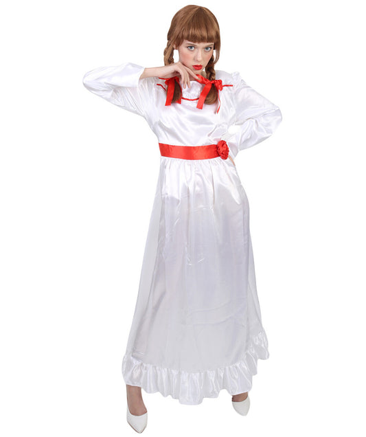 Evil Doll Bundle | Long Maxi Dress in Satin-Feel | Premium Horror Halloween Costume| Wig & Costume| Multiple Color & Size Options