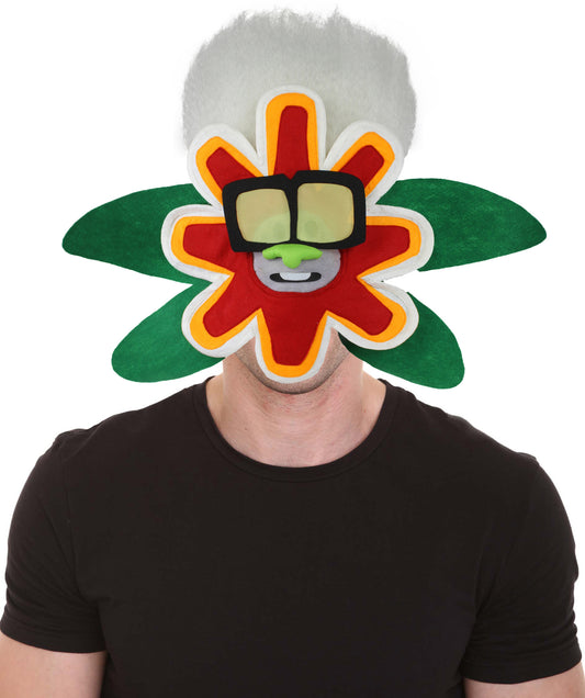  Animated Movie White Tiny Troll Wig with Flower Face