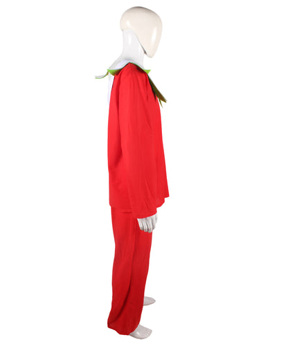 Spread Holiday Cheer with the Adult Men's Santa's Sidekick Costume - A Festive Red Outfit with an Accommodating Gift Bag, Cozy Hand Gloves, and a Classic Pointy Hat