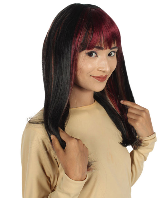 Shoulder Length Burgundy Wig