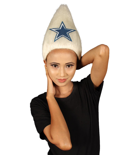 Pointy Star White Troll Wig