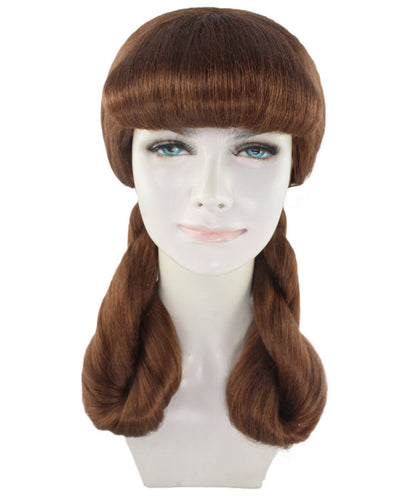 Women's Candy Wig | Brown Color | Perfect for Halloween | Flame-retardant Synthetic Fiber