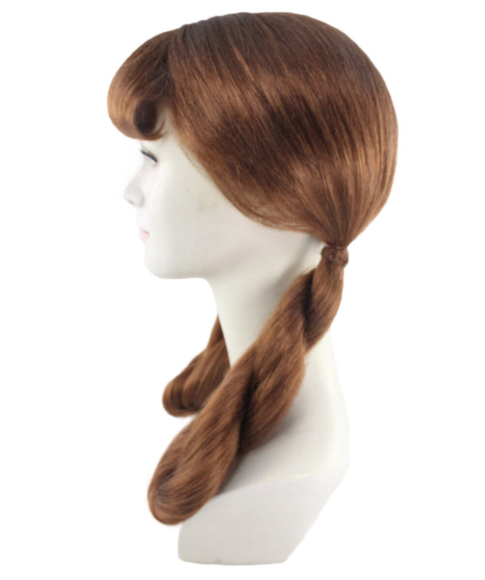 Women's Candy Wig | Brown Color | Perfect for Halloween | Flame-retardant Synthetic Fiber
