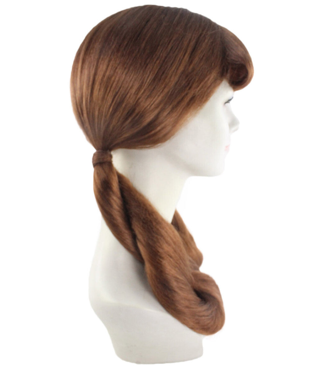 Women's Candy Wig | Brown Color | Perfect for Halloween | Flame-retardant Synthetic Fiber