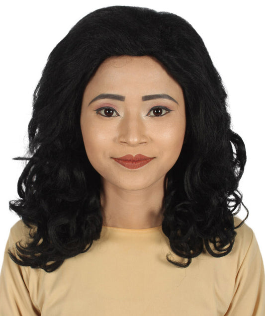 Black Wavy Mid Length Wig