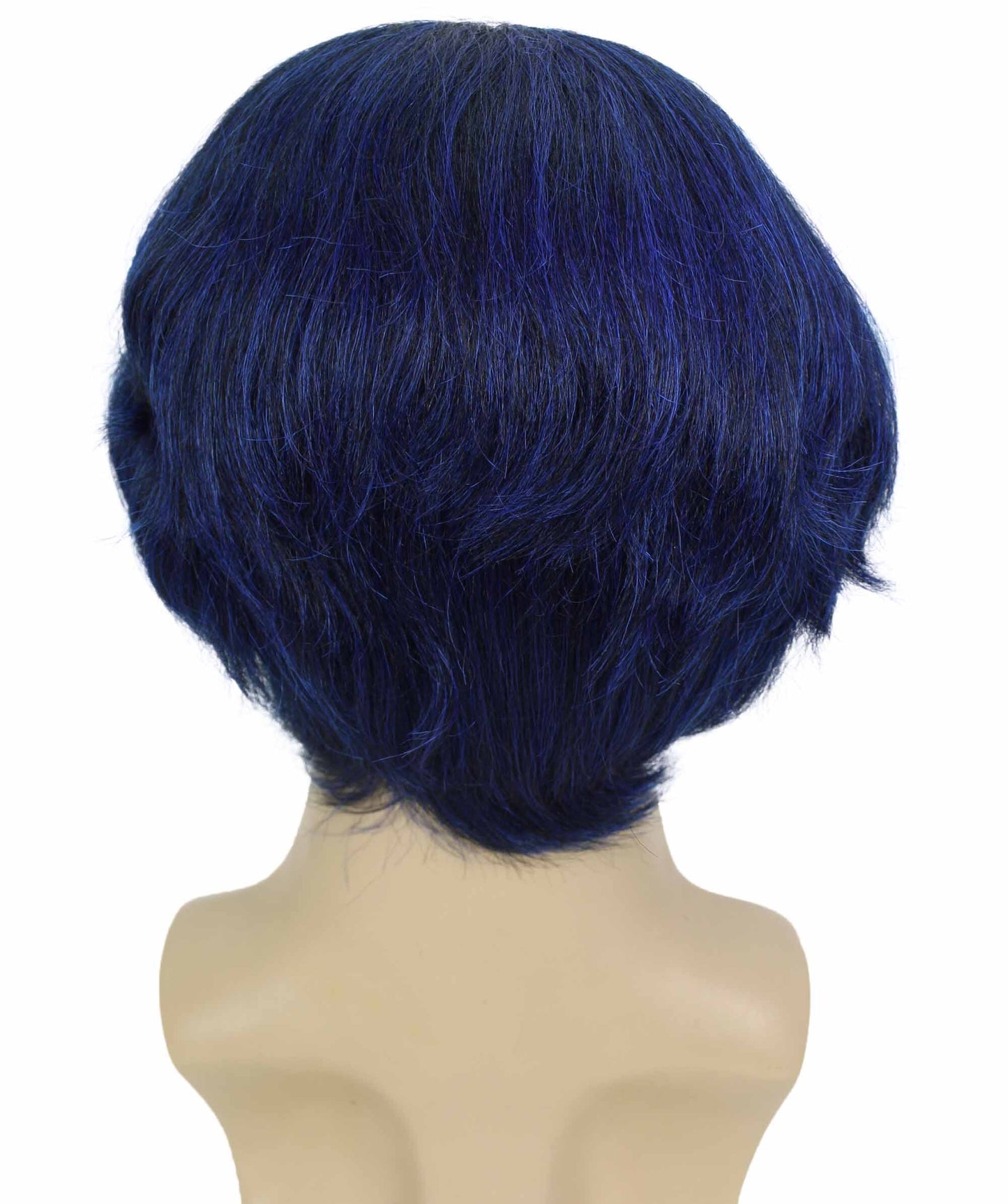 Men's Dark Blue Anime Short Haired Wig | Perfect for Halloween | Flame retardant Synthetic Fiber